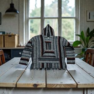 Baja Joe Mexican StrippedHooded Baja Jacket Size S